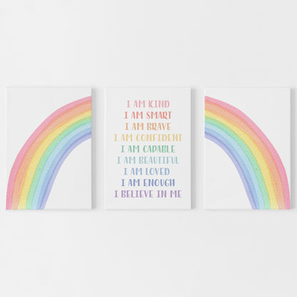 Rainbow Affirmations - Printable Wall Art - Instant Download
