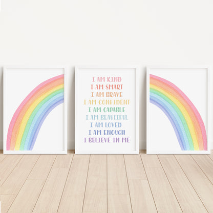 Rainbow Affirmations - Printable Wall Art - Instant Download