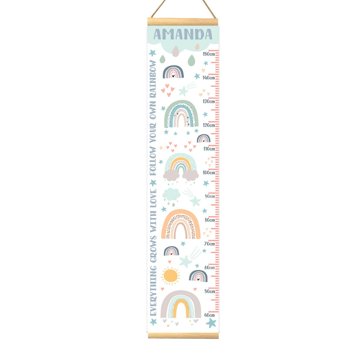 Height Chart – Rainbow – Blue | Growth Chart