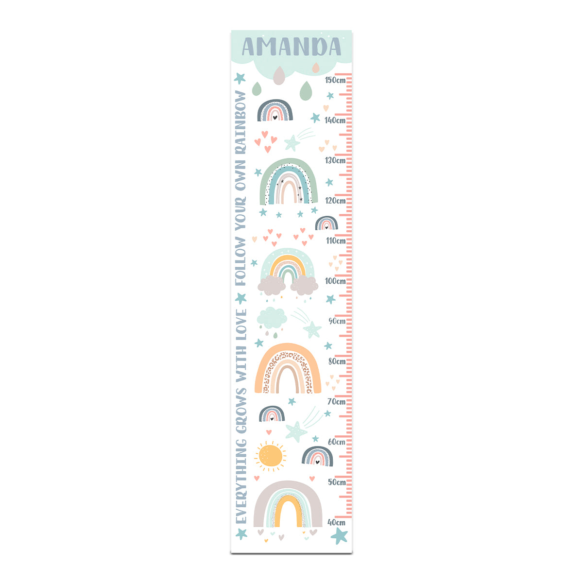 Height Chart – Rainbow – Blue | Growth Chart