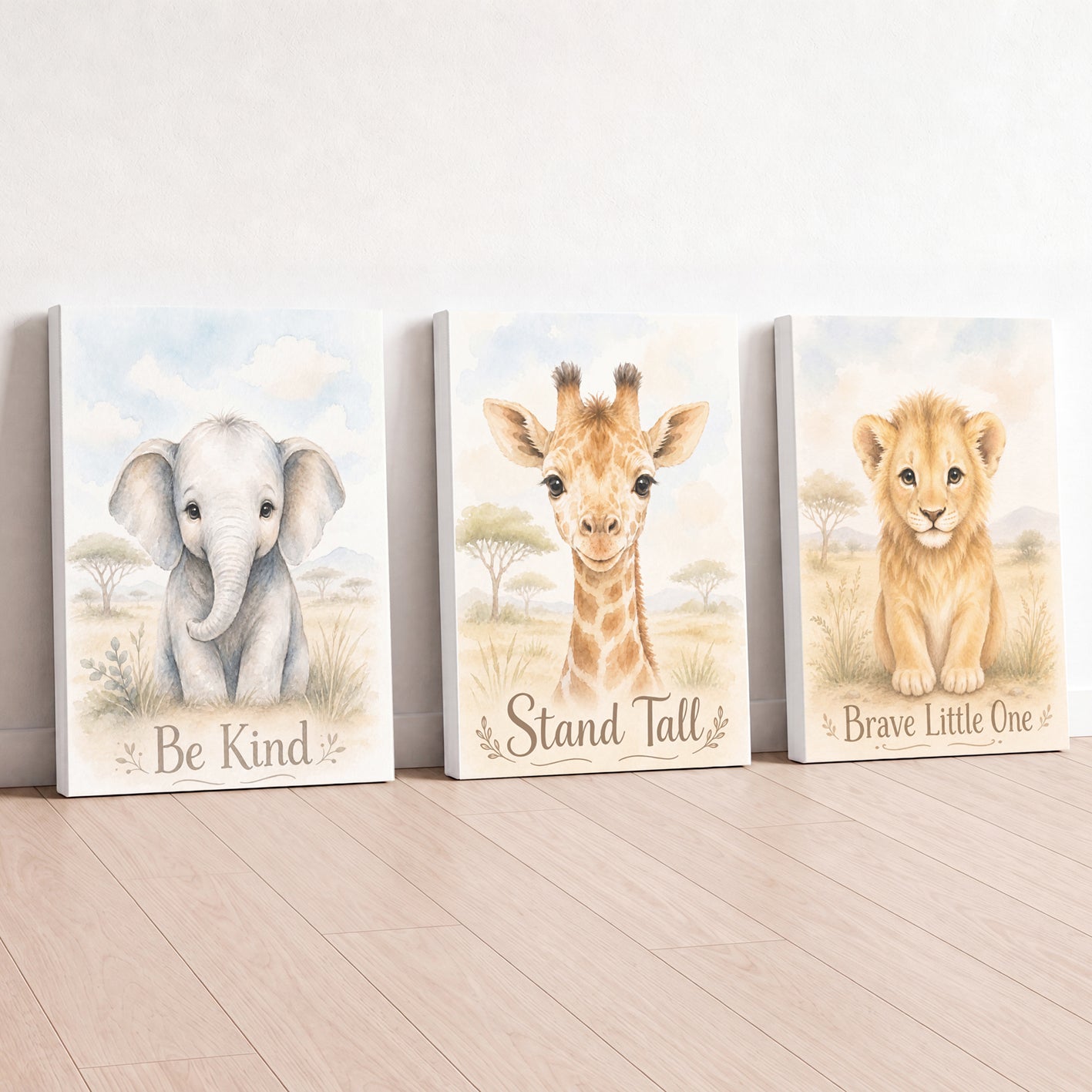 Little Safari Adventure - Set of 3 - Printed Wall Art
