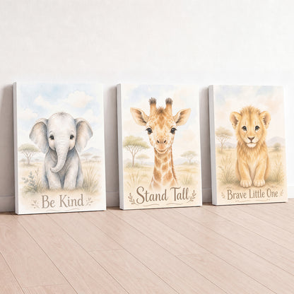 Little Safari Adventure - Set of 3 - Printed Wall Art