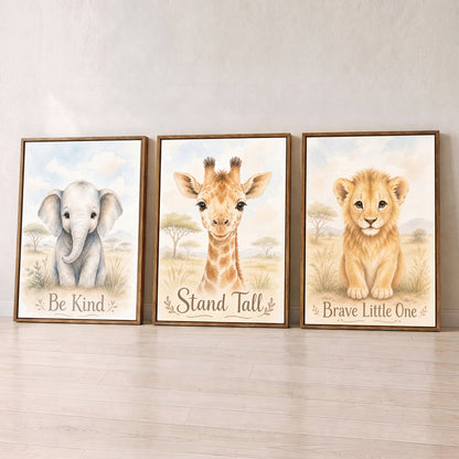 Little Safari Adventure - Set of 3 - Printed Wall Art