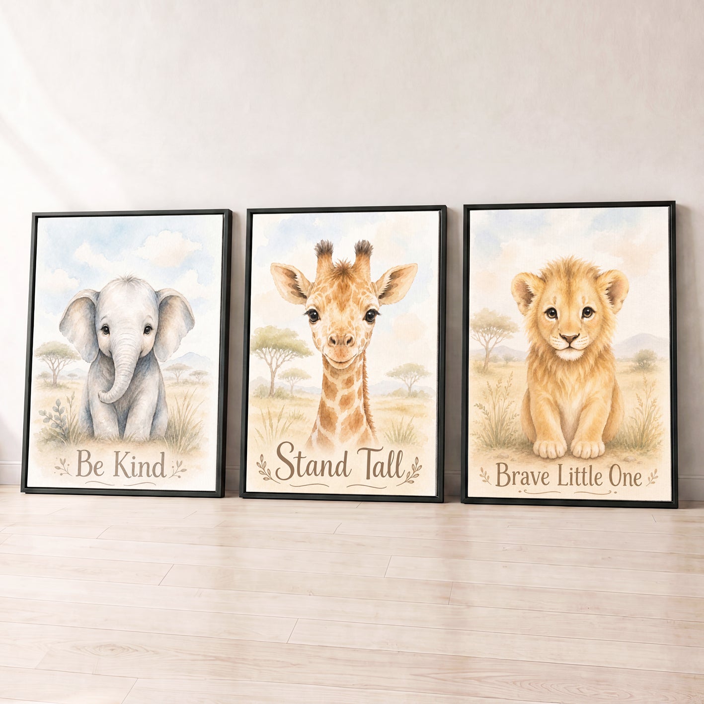 Little Safari Adventure - Set of 3 - Printed Wall Art
