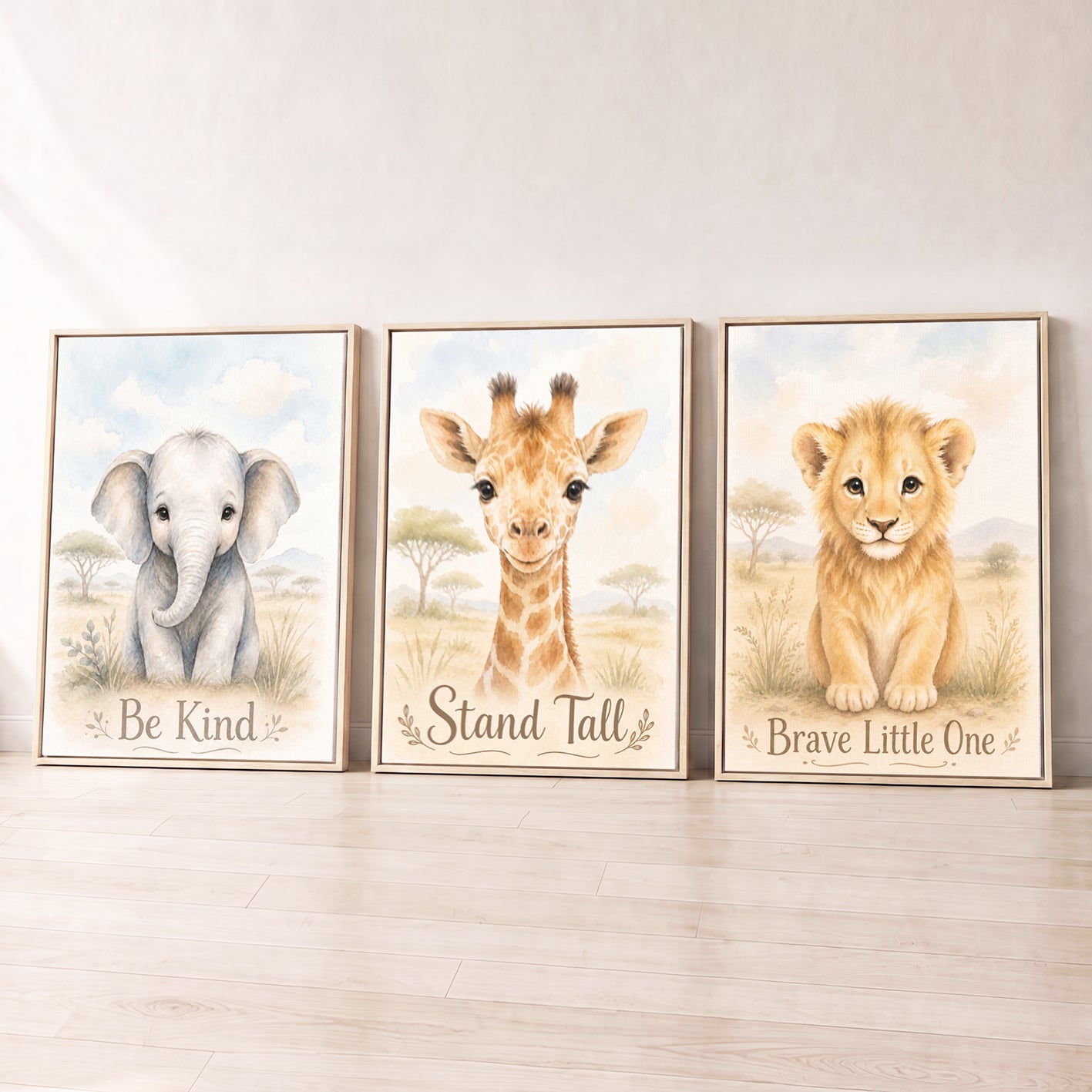 Little Safari Adventure - Set of 3 - Printed Wall Art