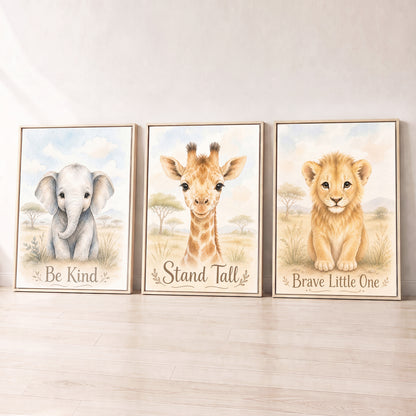 Little Safari Adventure - Set of 3 - Printed Wall Art