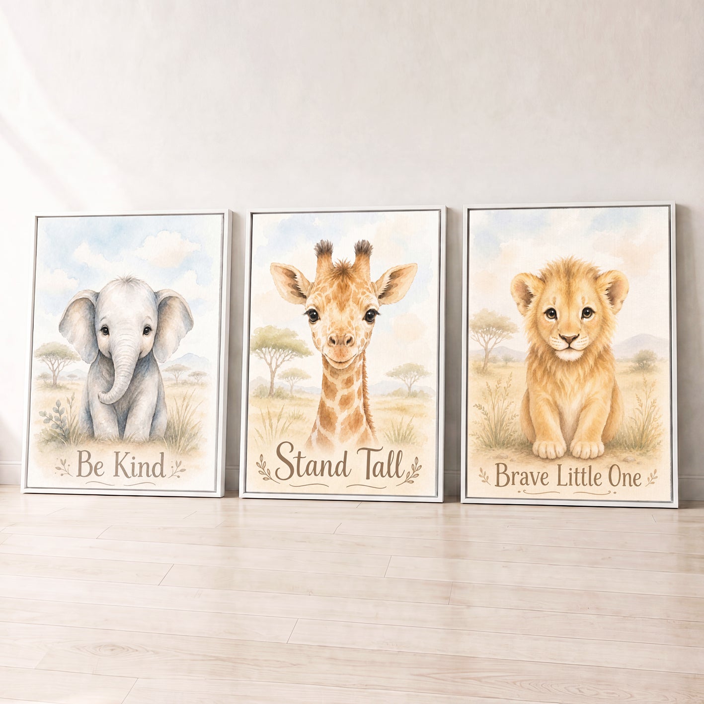 Little Safari Adventure - Set of 3 - Printed Wall Art