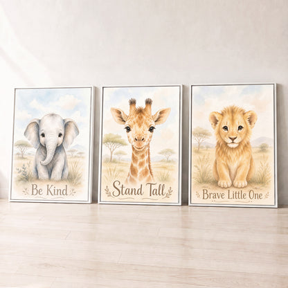 Little Safari Adventure - Set of 3 - Printed Wall Art