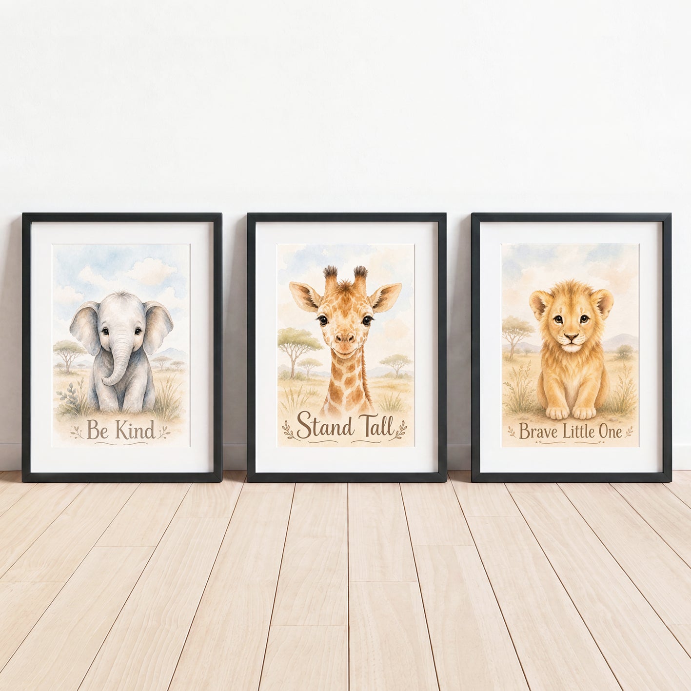 Little Safari Adventure - Set of 3 - Printed Wall Art
