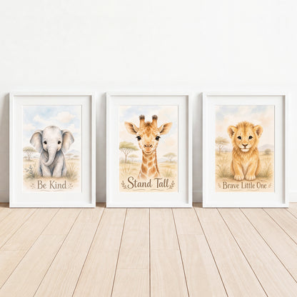 Little Safari Adventure - Set of 3 - Printed Wall Art