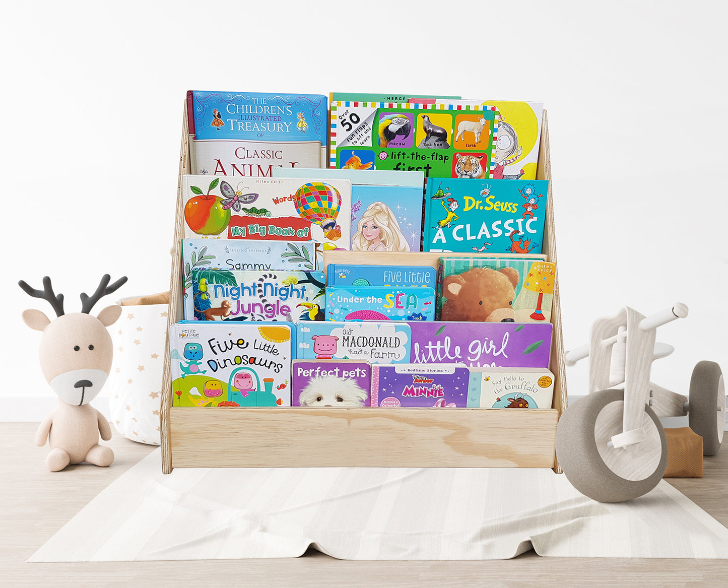Kids Floor Bookshelf – WOOD | Montessori | Kids Bookshelf