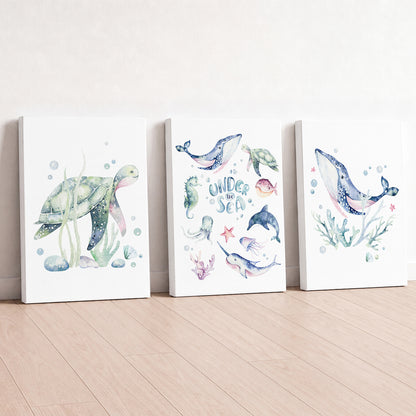 Under the Sea - Set of 3 - Printed Wall Art