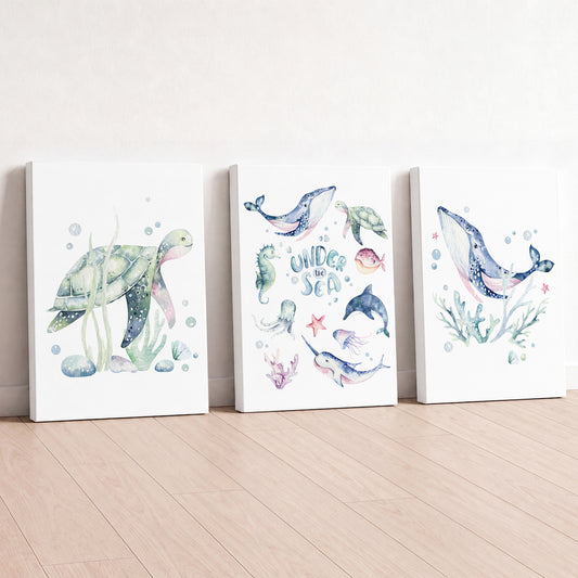 Under the Sea - Set of 3 - Printed Wall Art