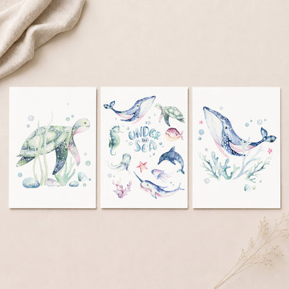 Under the Sea - Set of 3 - Printed Wall Art