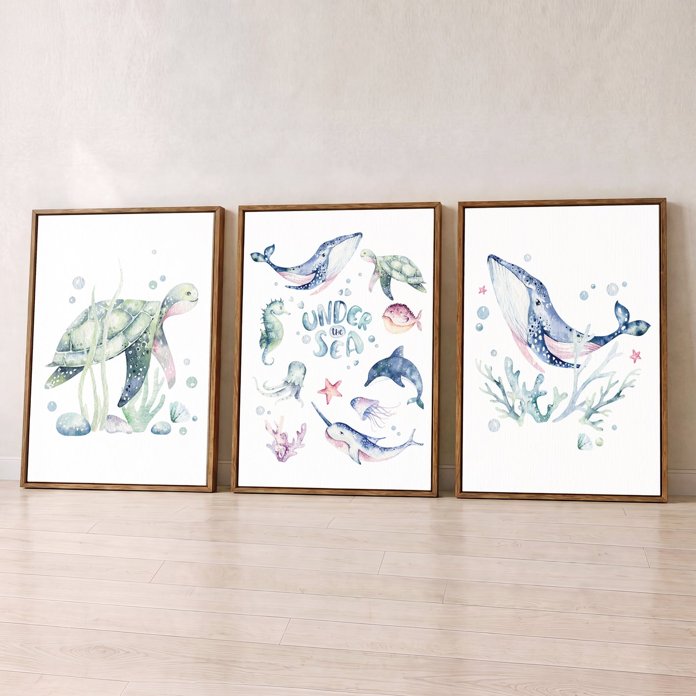 Under the Sea - Set of 3 - Printed Wall Art