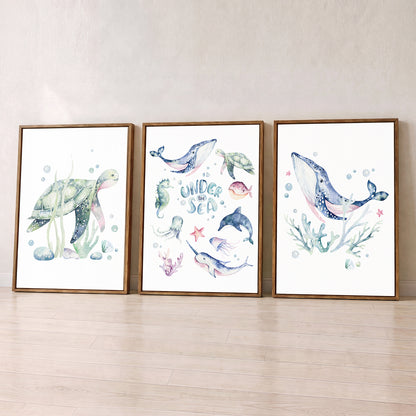 Under the Sea - Set of 3 - Printed Wall Art