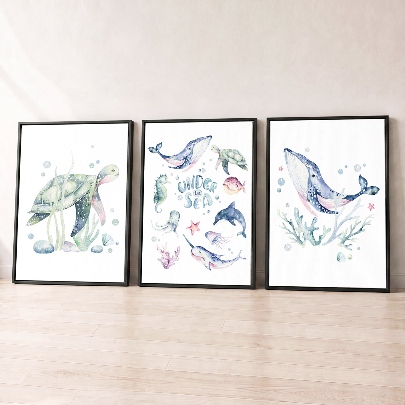 Under the Sea - Set of 3 - Printed Wall Art
