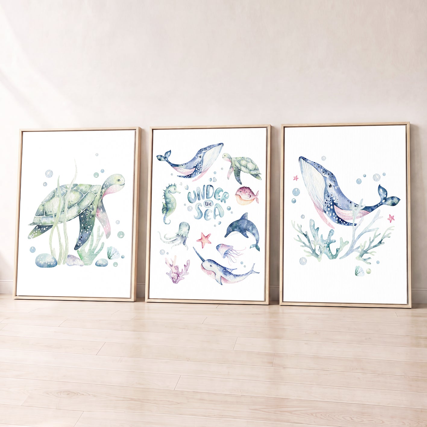 Under the Sea - Set of 3 - Printed Wall Art