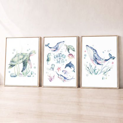 Under the Sea - Set of 3 - Printed Wall Art