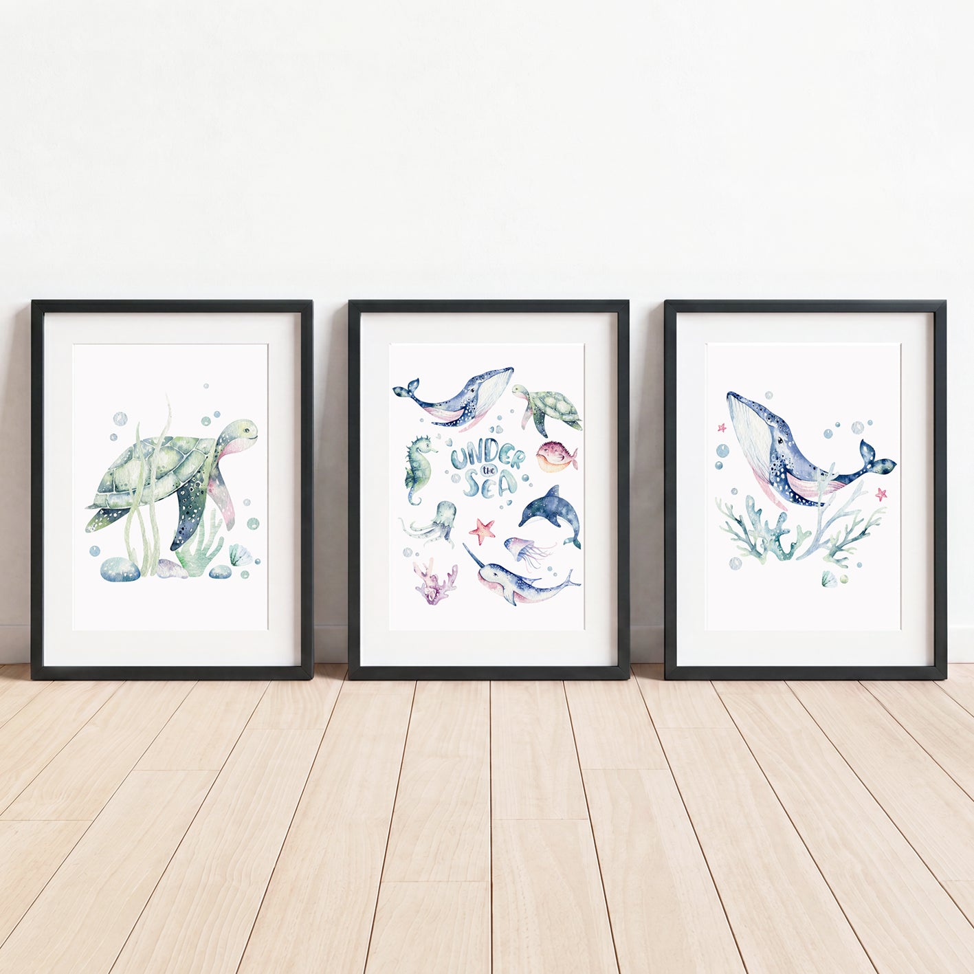 Under the Sea - Set of 3 - Printed Wall Art