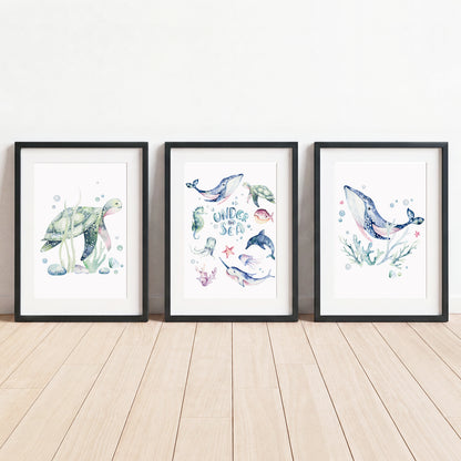 Under the Sea - Set of 3 - Printed Wall Art