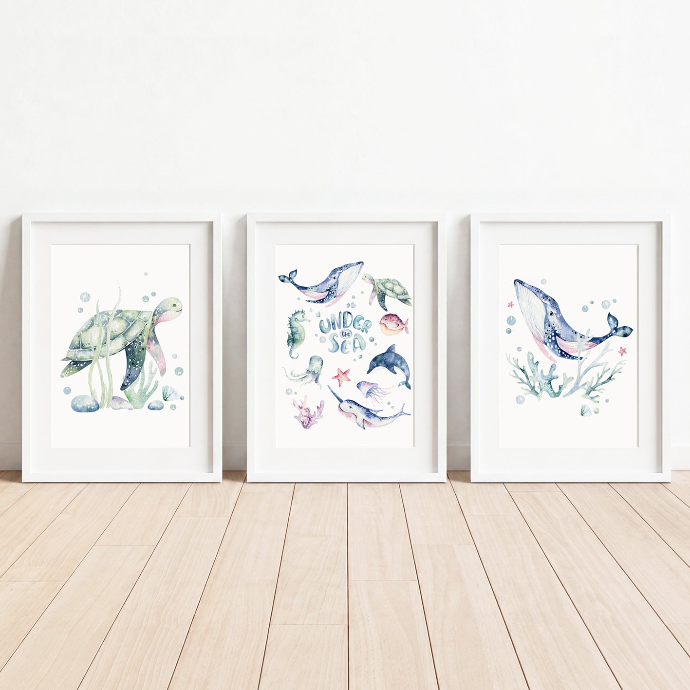 Under the Sea - Set of 3 - Printed Wall Art