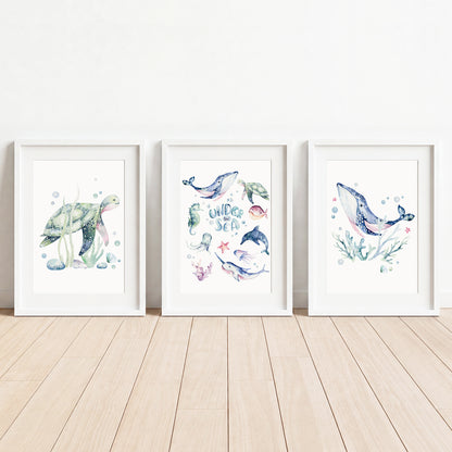 Under the Sea - Set of 3 - Printed Wall Art