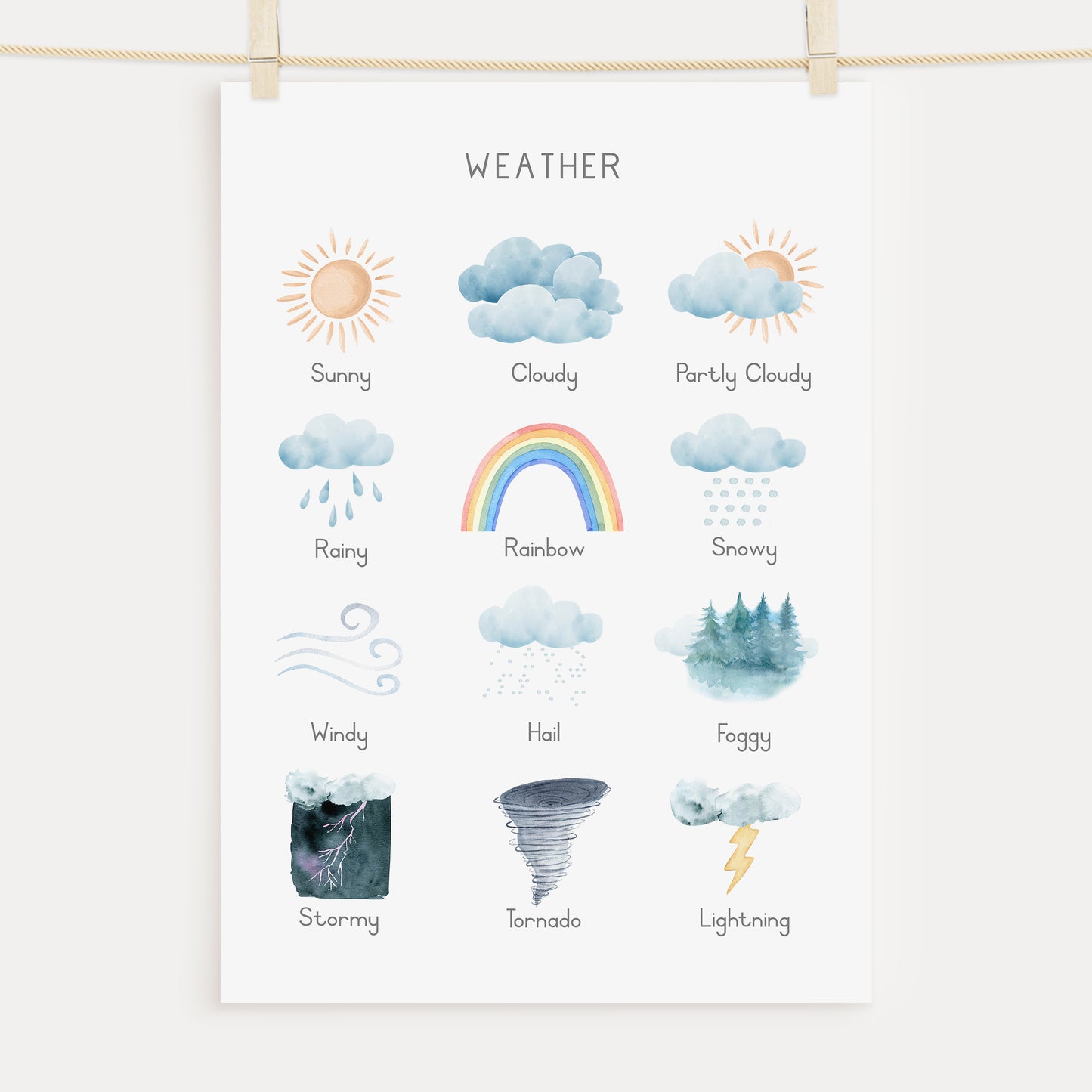 Weather - Printable Wall Art - Instant Download