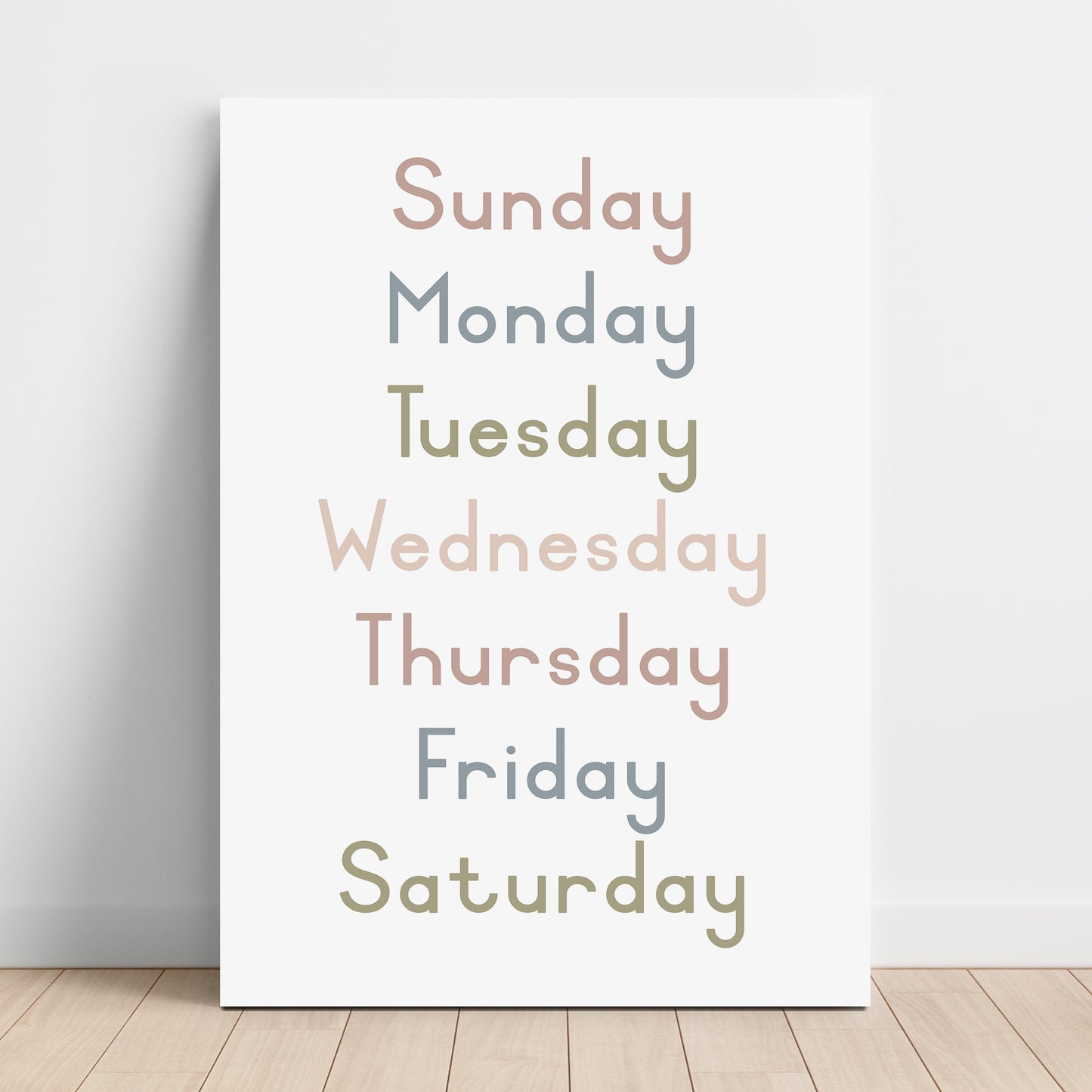 Weekdays - Printable Wall Art - Instant Download