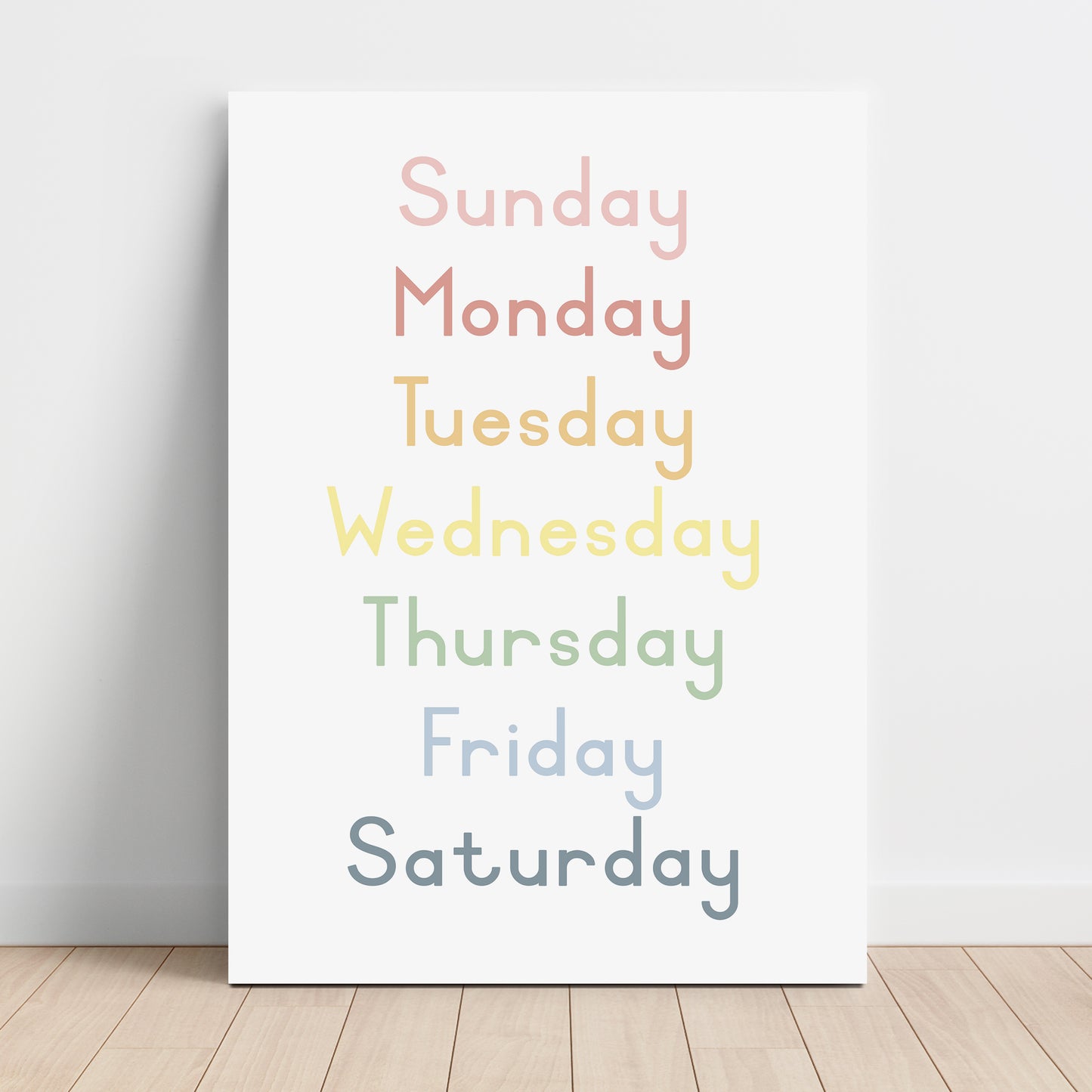 Weekdays - Printable Wall Art - Instant Download