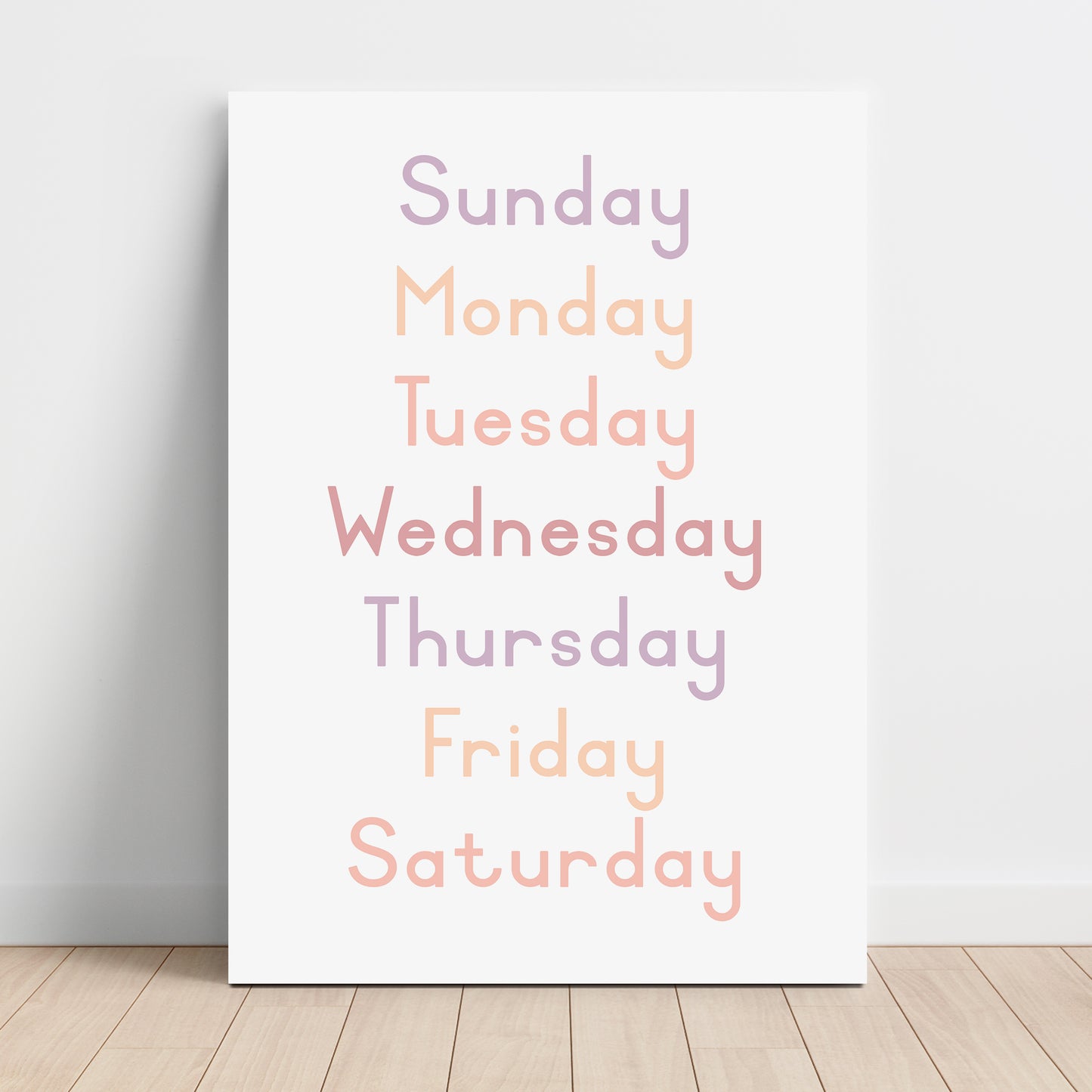 Weekdays - Printable Wall Art - Instant Download