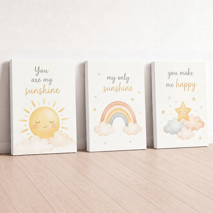 You Are My Sunshine - Set of 3 - Printed Wall Art