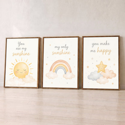 You Are My Sunshine - Set of 3 - Printed Wall Art