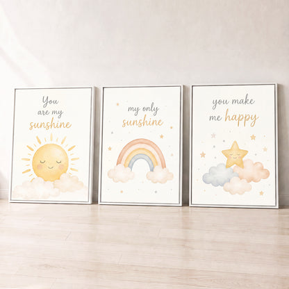 You Are My Sunshine - Set of 3 - Printed Wall Art