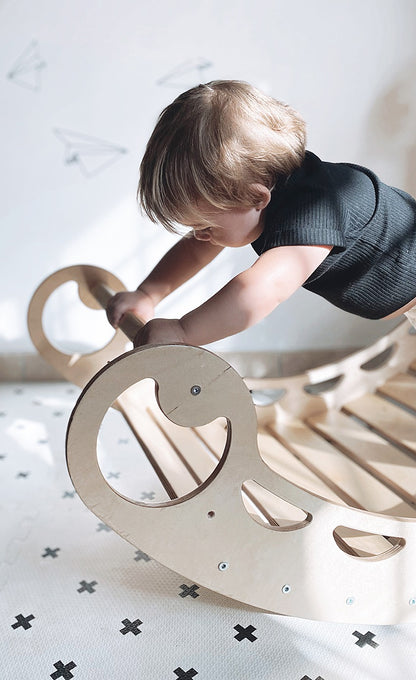 XXL Wooden Climbing Arch & Rocker | Montessori Indoor Climber