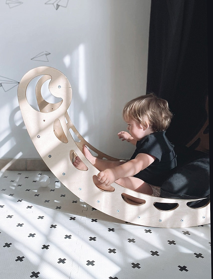 XXL Wooden Climbing Arch & Rocker | Montessori Indoor Climber