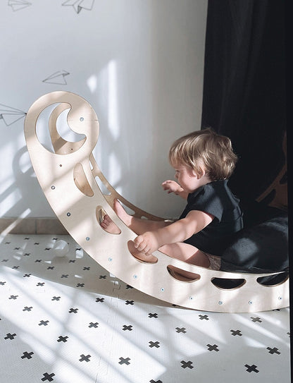 XXL Wooden Climbing Arch & Rocker | Montessori Indoor Climber