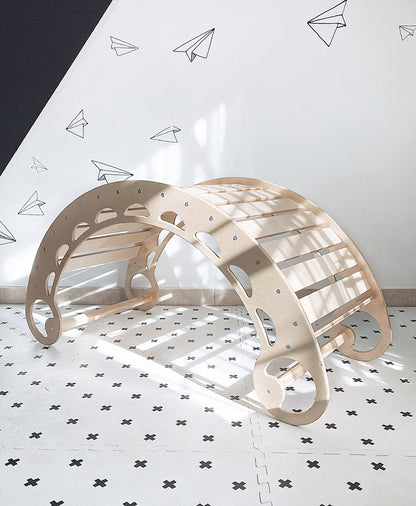 XXL Wooden Climbing Arch & Rocker | Montessori Indoor Climber