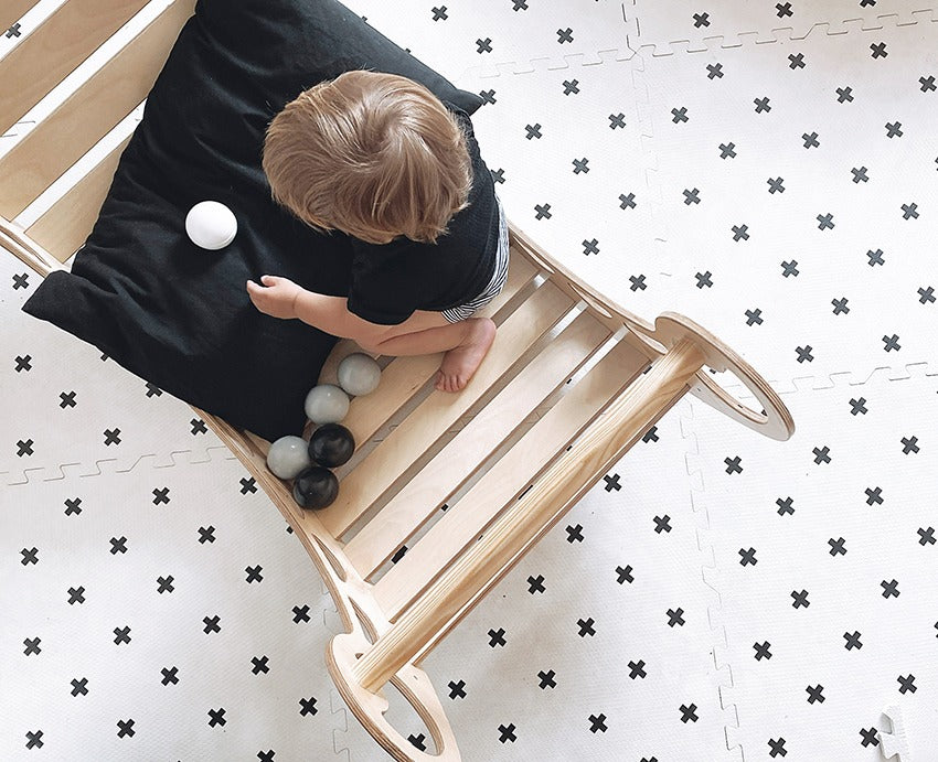 XXL Wooden Climbing Arch & Rocker | Montessori Indoor Climber