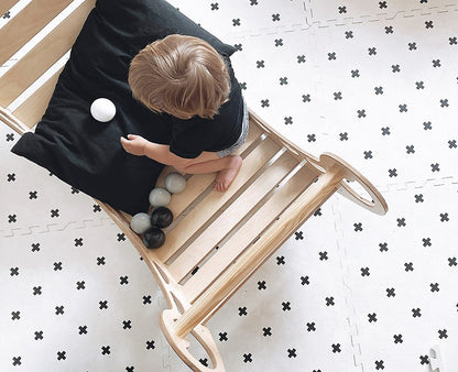 XXL Wooden Climbing Arch & Rocker | Montessori Indoor Climber
