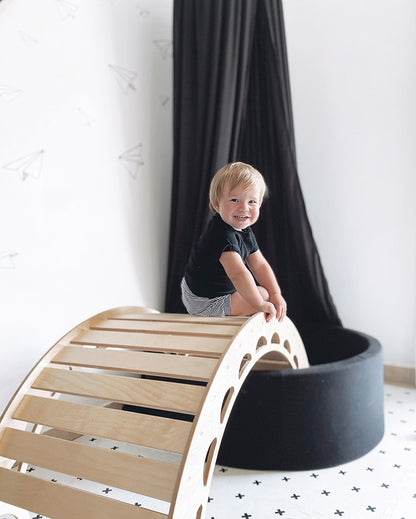 XXL Wooden Climbing Arch & Rocker | Montessori Indoor Climber