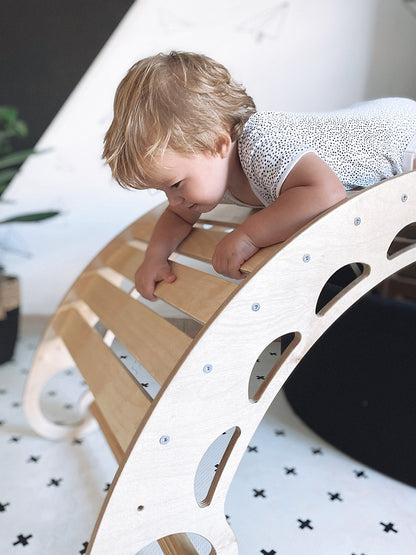 XXL Wooden Climbing Arch & Rocker | Montessori Indoor Climber